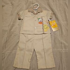 Vintage Mayfair Baby Newborn Outfit 1970s NWT Clown Elephant Groovy